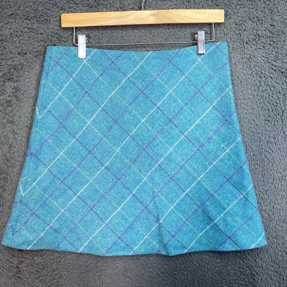 Ness Scotland Wool Tweed Skirt Size 10 Plaid A-Line Mini Dark Academia VTG